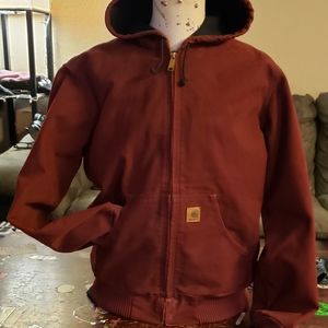 Carhartt Brick Red Hooded Jacket M